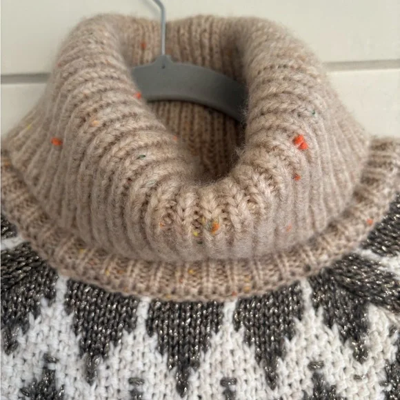 Pilcro For Anthropologie Ribbed Turtleneck Fair Isle Sweater Size Small - Picture 8 of 12